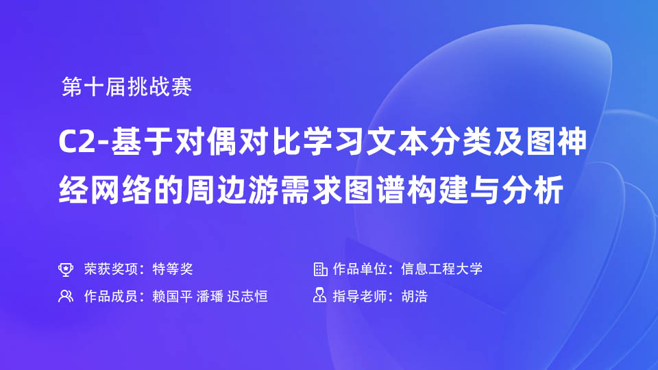 第十届挑战赛C2-基于对偶对比学习文本分类及图神经网络的周边游需求图谱构建与分析